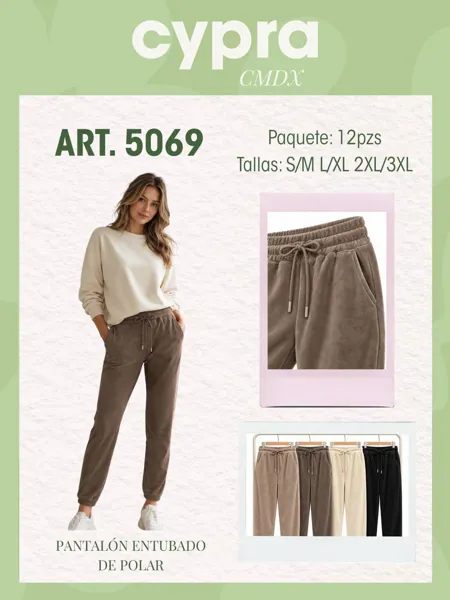 Pantalón entubado de polar