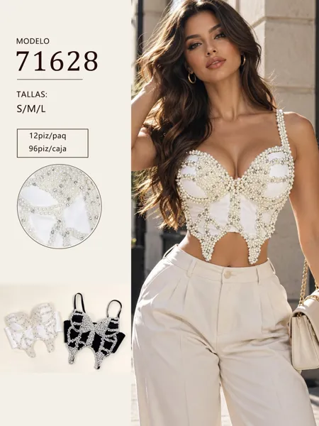 Corset con diseño de mariposa