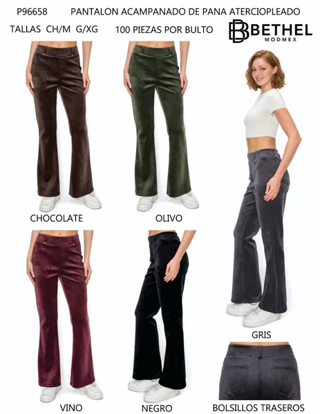 Pantalón acampanado de pana aterciopelada