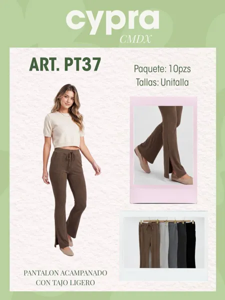 Pantalón acampanado con tajo ligero