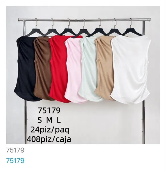 Blusa sin mangas con drapeado lateral