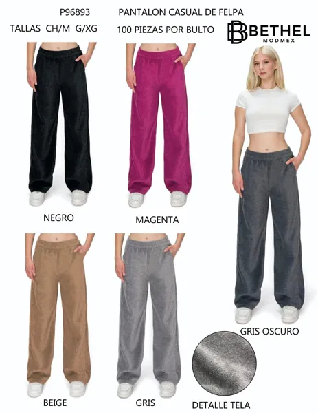 Pantalón casual de felpa