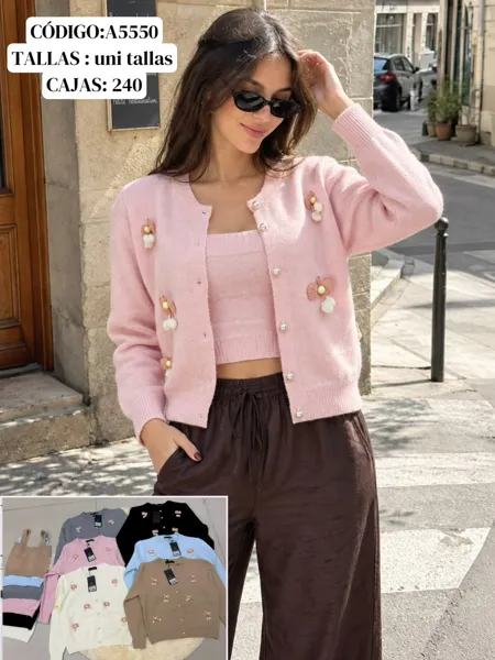 Conjunto de cárdigan y top