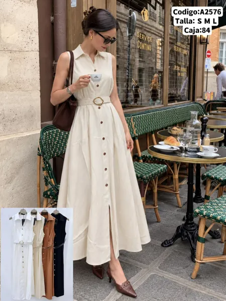 Vestido camisero sin mangas
