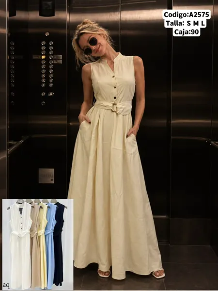 Vestido largo sin mangas