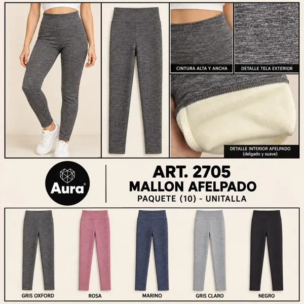 Mallón afelpado de cintura alta para mujer