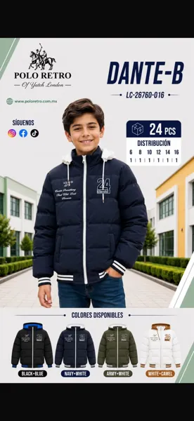Chamarra acolchada con capucha para niño