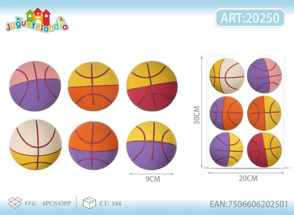 Pelota de basquetbol hueca de 9 cm en colores combinados surtidos