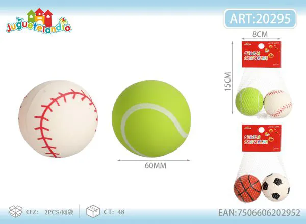 Pelotas saltarinas de 60 mm estilo deportivo, set de 2 piezas en red