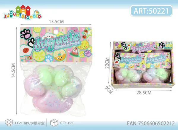 Juguete antiestrés squishy de patita de gato grande de cuatro colores