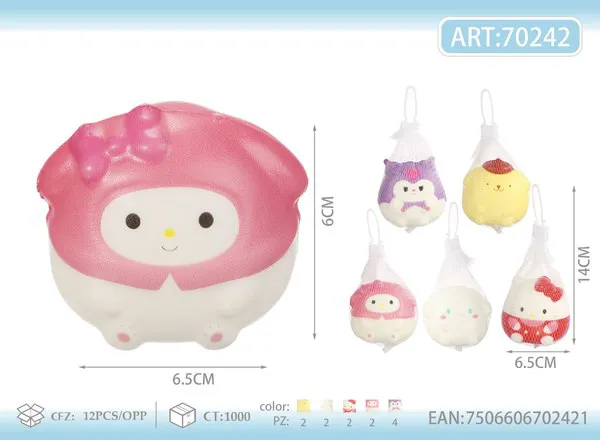 Juguete antiestrés squishy de personajes Sanrio surtidos de 7 cm