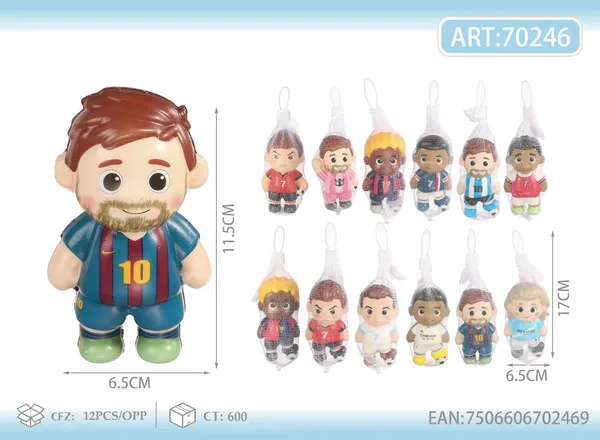 Juguete antiestrés squishy de futbolista con uniforme surtido de 11.5 cm
