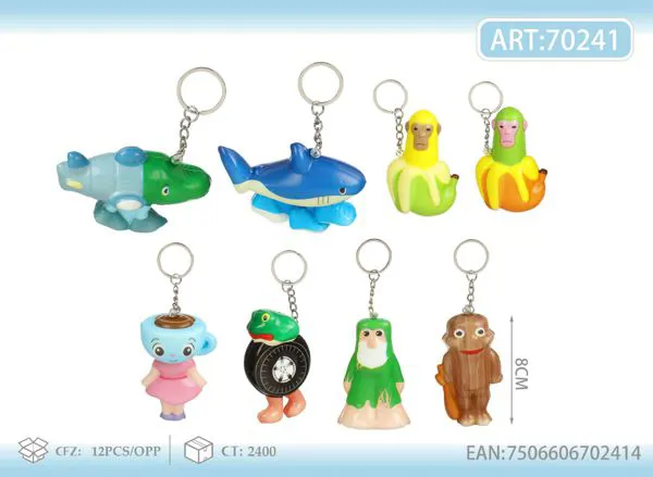 Llavero squishy antiestrés de 8 cm con figuras divertidas surtidas