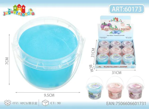 Plastilina ligera tipo slime de te de frutas de 290 g en cubeta