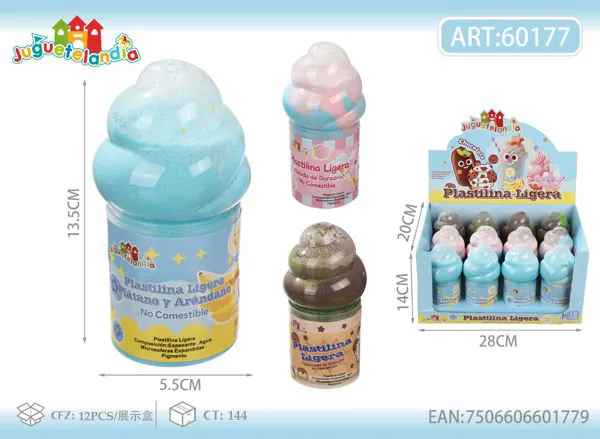 Plastilina ligera tipo slime mantequilla en forma de helado de 150 g