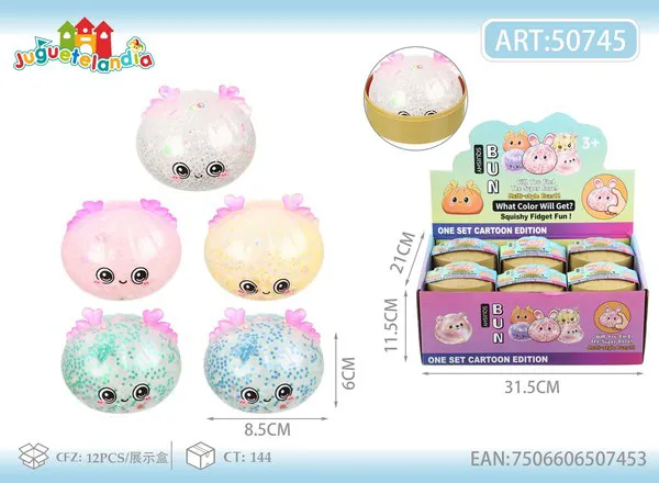 Bao antiestrés squishy de dragoncito de 8.5 cm con frutas y bolitas