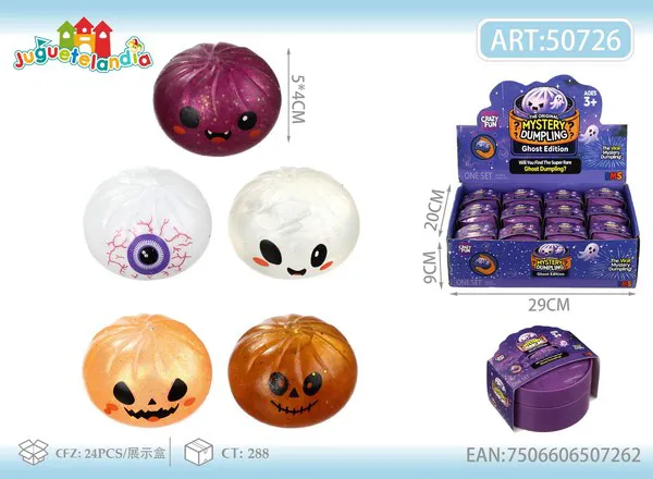 Bao antiestrés de Halloween de gel con brillantina 5.5 cm en vaporera