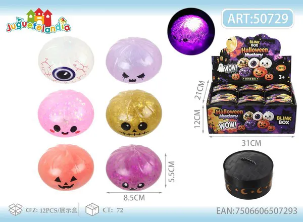 Bao antiestrés de Halloween de gel con luz 8.5 cm en vaporera
