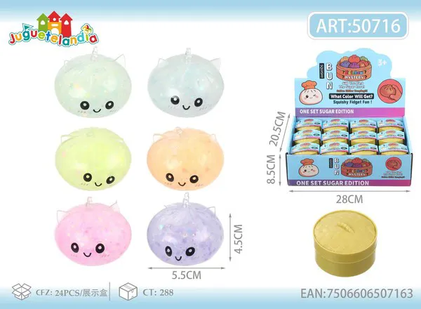 Bao antiestrés de unicornio de gel con brillantina de 5.5 cm