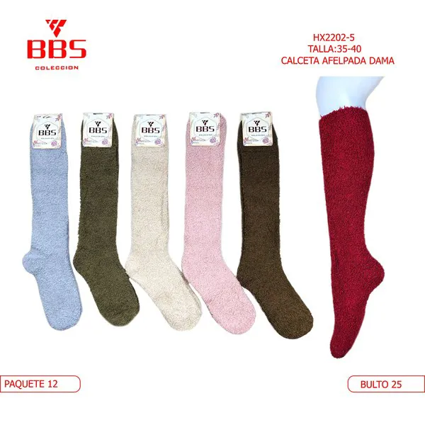 Calcetas largas afelpadas de colores lisos para mujer, 12 pares