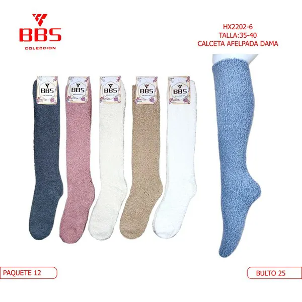 Calcetas largas afelpadas suaves en tonos pastel para mujer, 12 pares