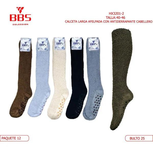Calcetas largas afelpadas con antiderrapante para hombre, 12 pares