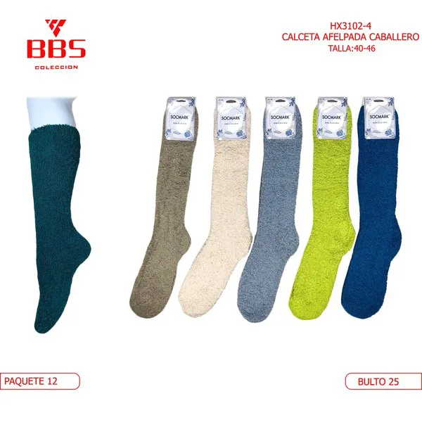 Calcetas largas afelpadas de colores lisos para hombre, 12 pares