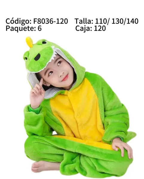 Mameluco de peluche de dinosaurio con capucha para niños