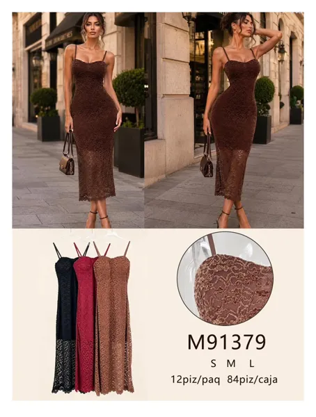 Vestido midi de encaje