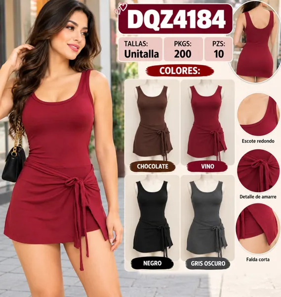 Vestido corto con amarre