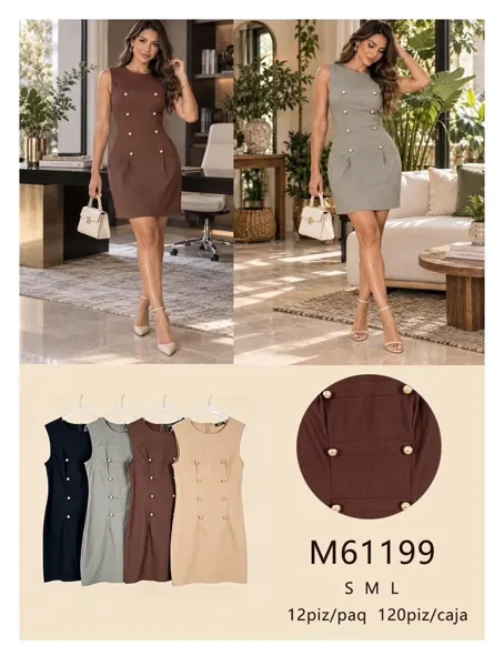 Vestido corto sin mangas