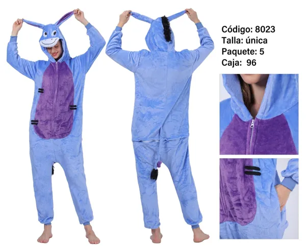 Pijama tipo kigurumi de burro