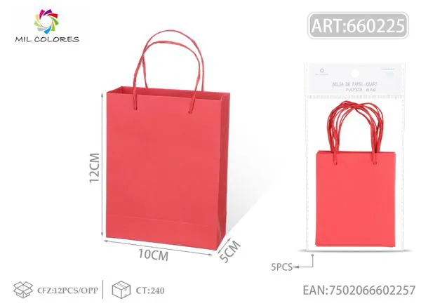 Bolsa de regalo de papel especial con asas 12x10x5 cm, 5 piezas