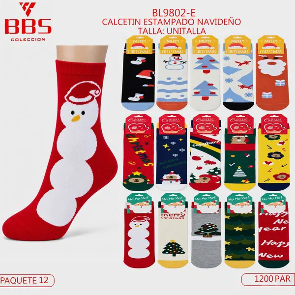 Calcetines navideños unisex con muñeco de nieve, capibaras y Feliz Año Nuevo, 12 pares