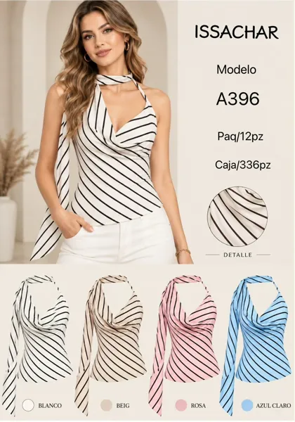 Blusa halter con detalle de pañuelo