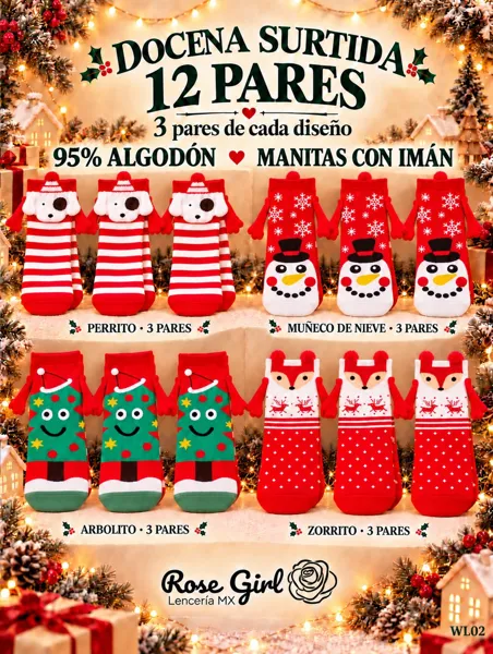 Calcetines navideños con imán