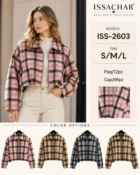 Chaqueta corta a cuadros