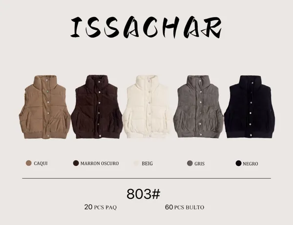 Chaleco acolchado de pana con broches y cuello alto para mujer