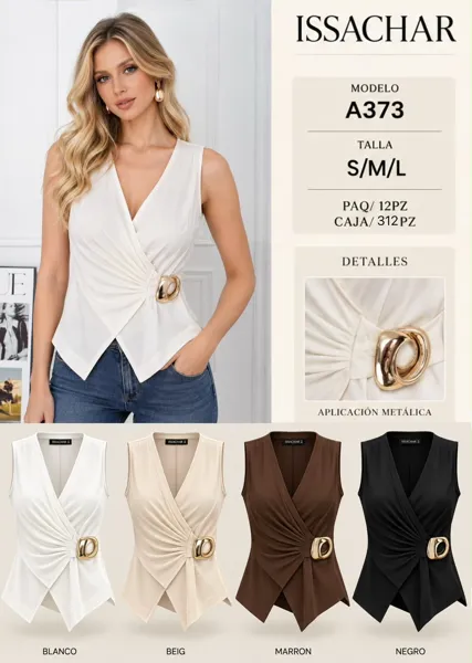 Blusa sin mangas con detalle metálico