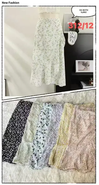 Falda midi con estampado floral