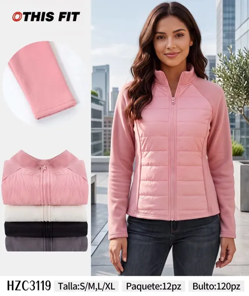 Chaqueta acolchada con mangas de forro polar