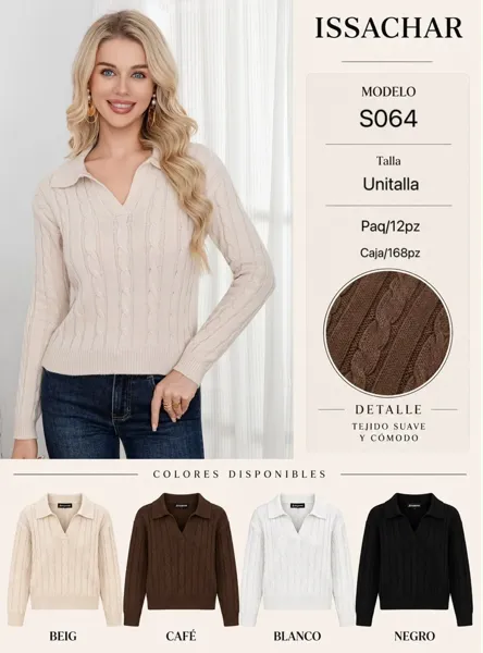 Suéter de punto con cuello