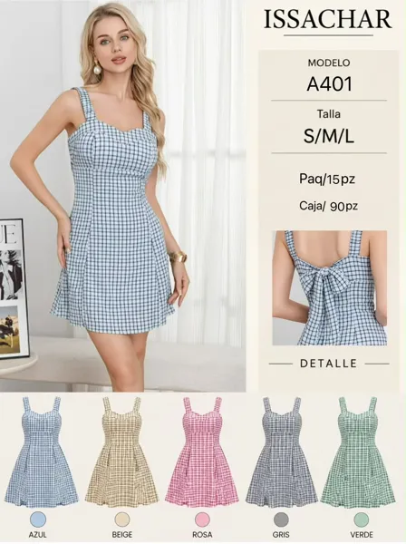 Vestido corto a cuadros
