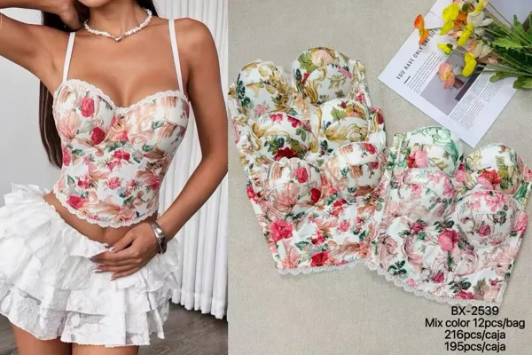 Corsé estampado floral