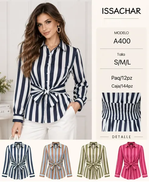 Blusa de rayas con lazo