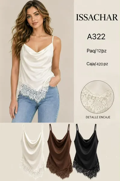 Blusa de tirantes con encaje