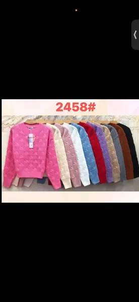 Suéter de punto calado cuello redondo
