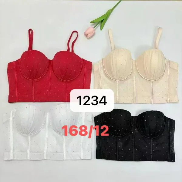 Corsé tipo bustier con pedrería