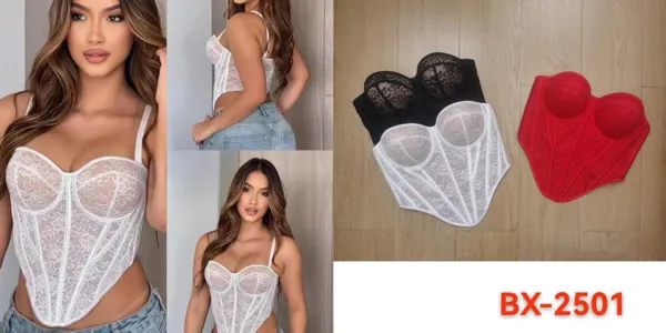 Corsé de encaje con varillas