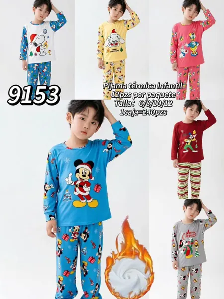 Pijama térmica infantil navideña con personajes